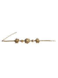 Handcrafted Asmita Regal Statement Choker featuring brass metal and intricate thread embroidery with an elegant Antique Finish for bridal and festive wear.