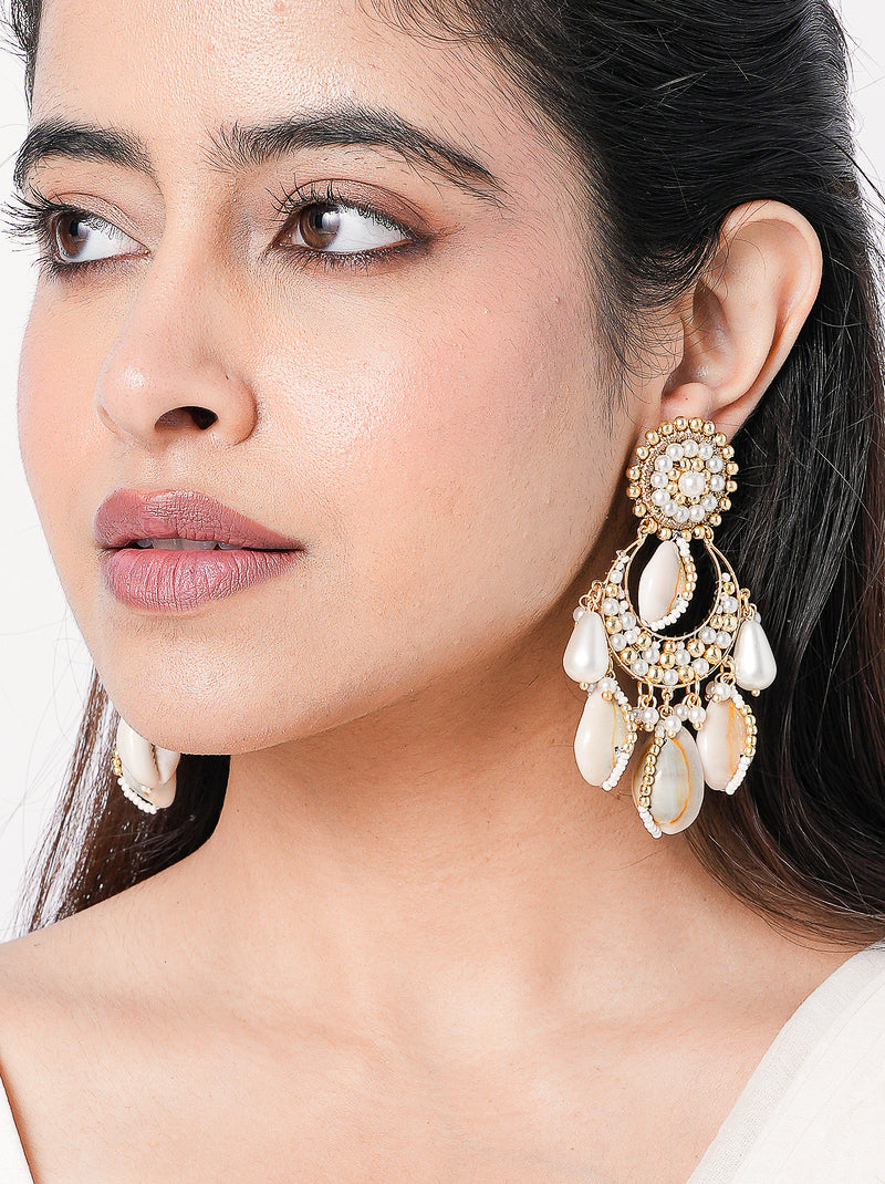 Bushra Shell Chandbali Earrings