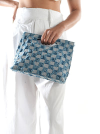 Denim Checkered Bag