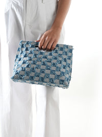 Denim Checkered Bag