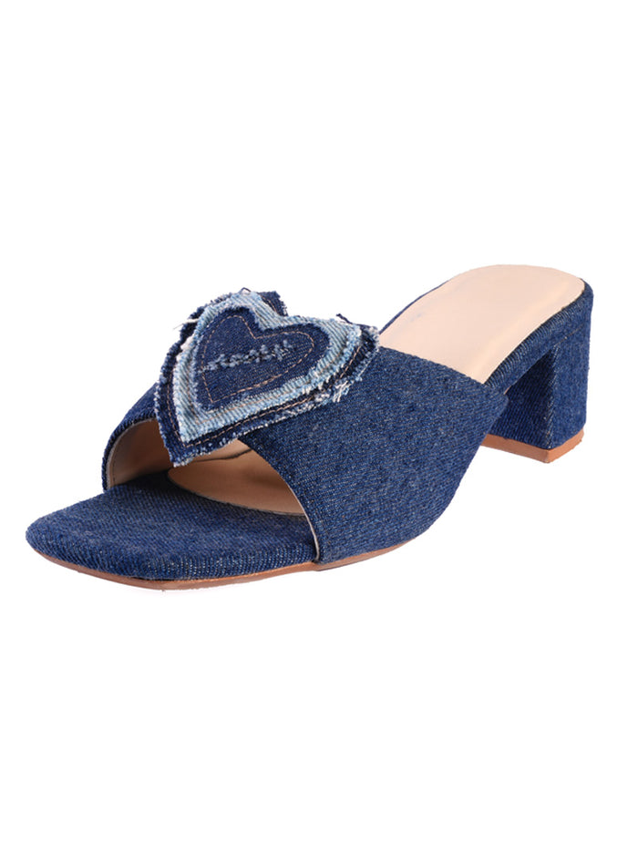 Denim Heart Heels