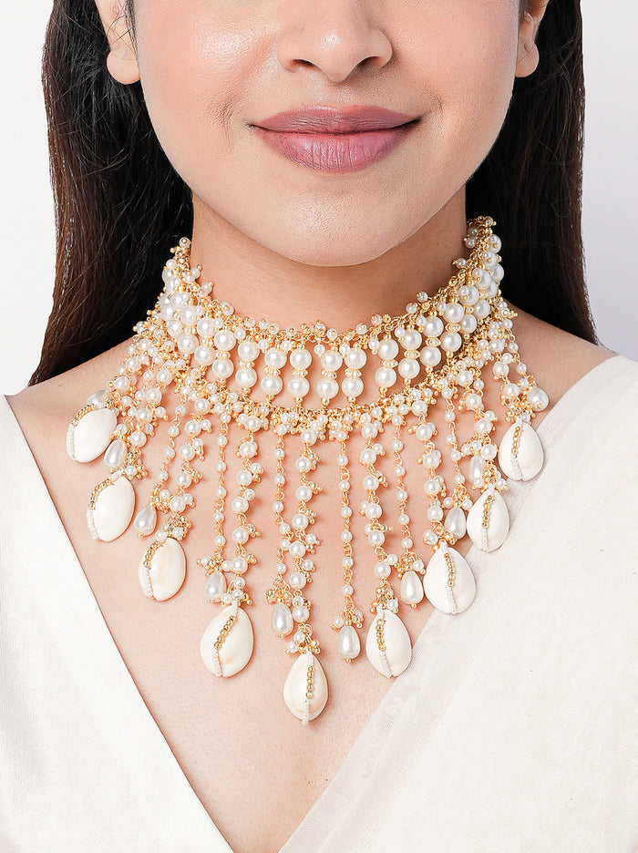 Ittar Shell Beaded Choker