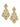 Jasmit Pearl Statement Earrings featuring handcrafted floral motifs with faux pearls, intricate beadwork and a Gold Tone Finish for bridal and festive styling.