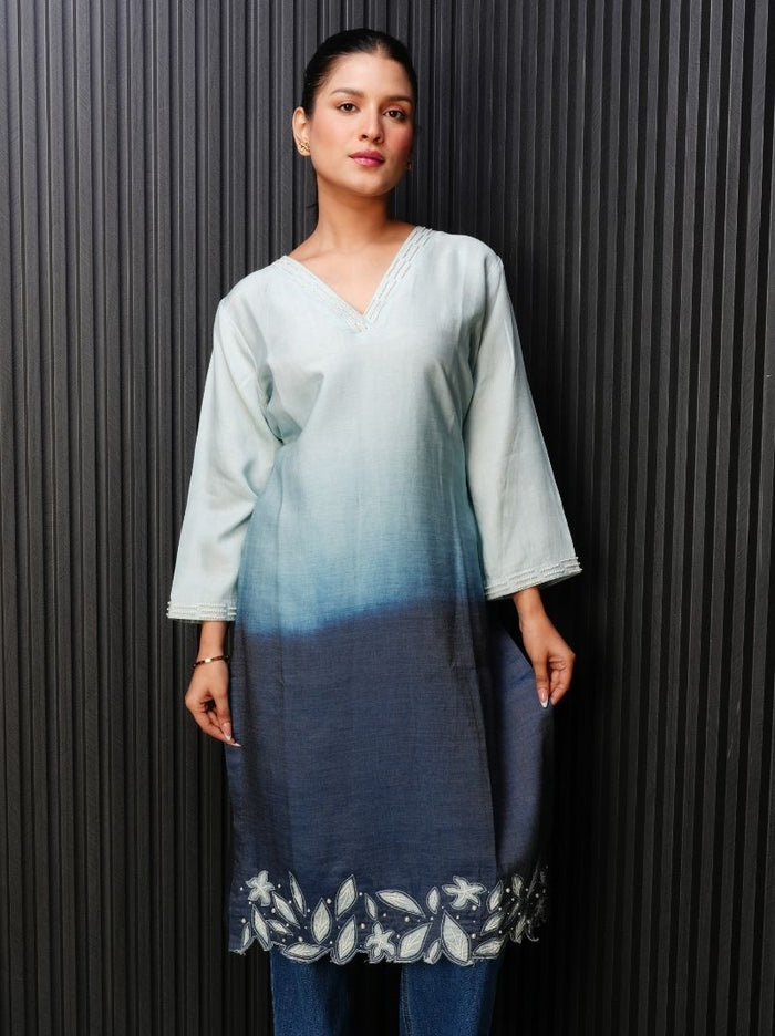 Ombre Applique Kurta