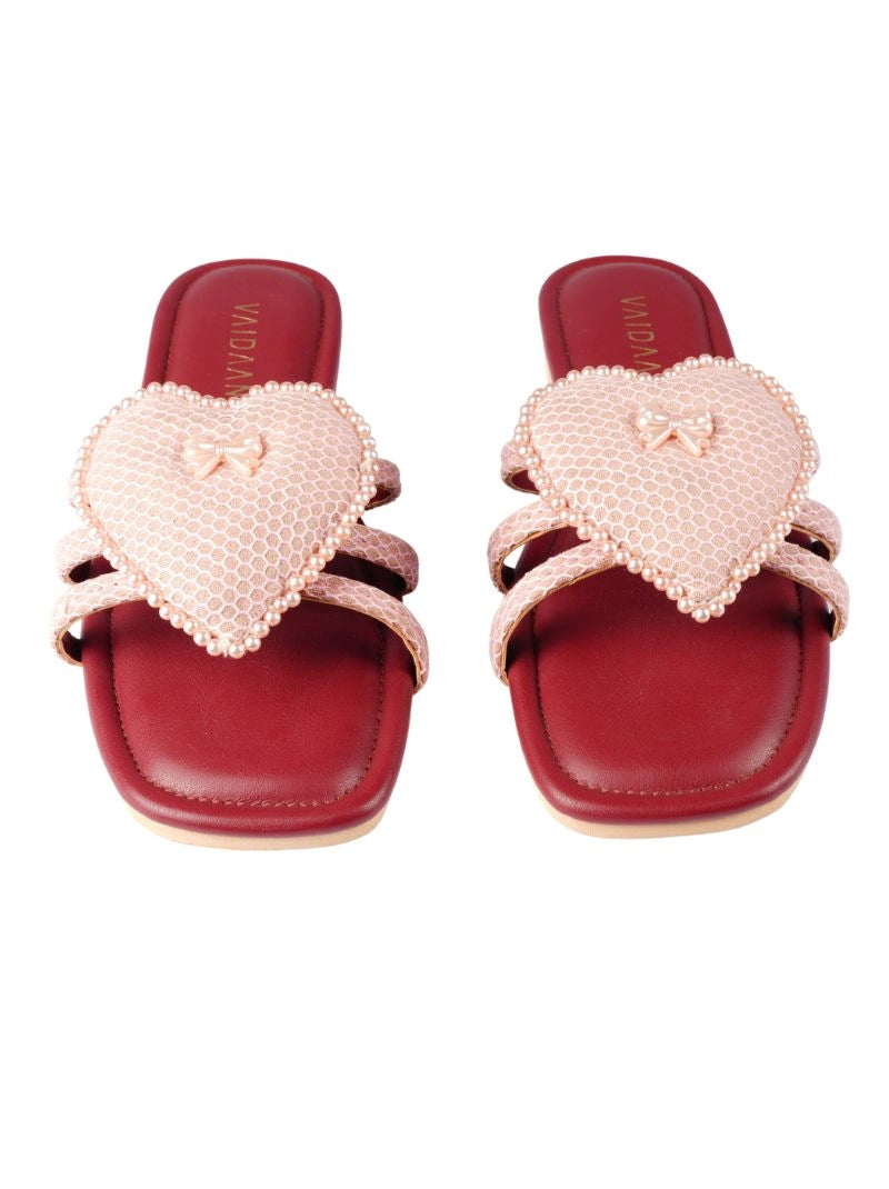 Pink Heart Flats