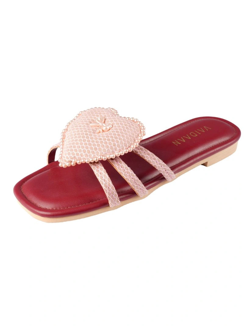 Pink Heart Flats