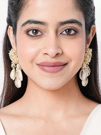 Radha Cowrie Shell Pearl Statement Earrings