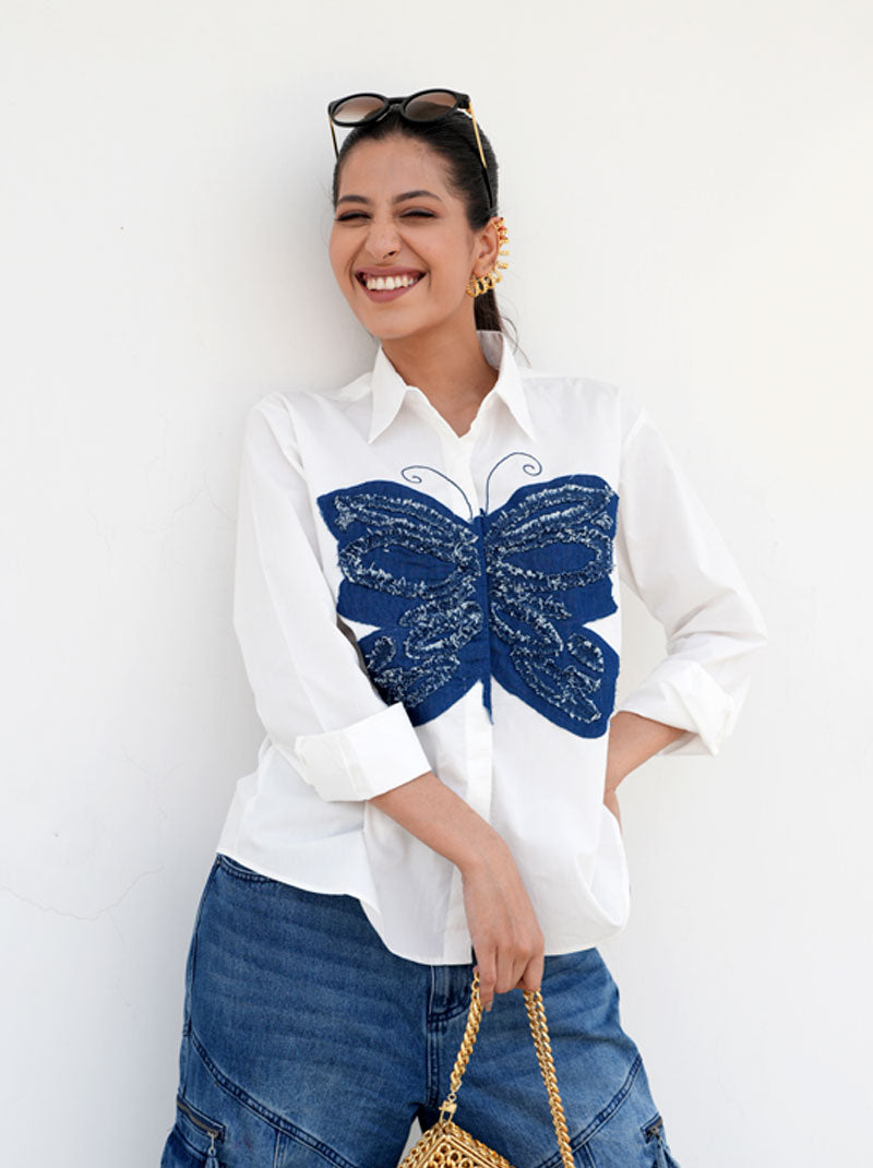 thisuniform Ikat Cloth Butterfly Shirt 節約 Ikat Cloth Butterfly