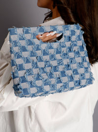 Denim Checkered Bag