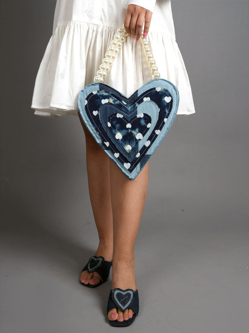 Denim Heart Bag