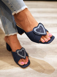 Denim Heart Heels