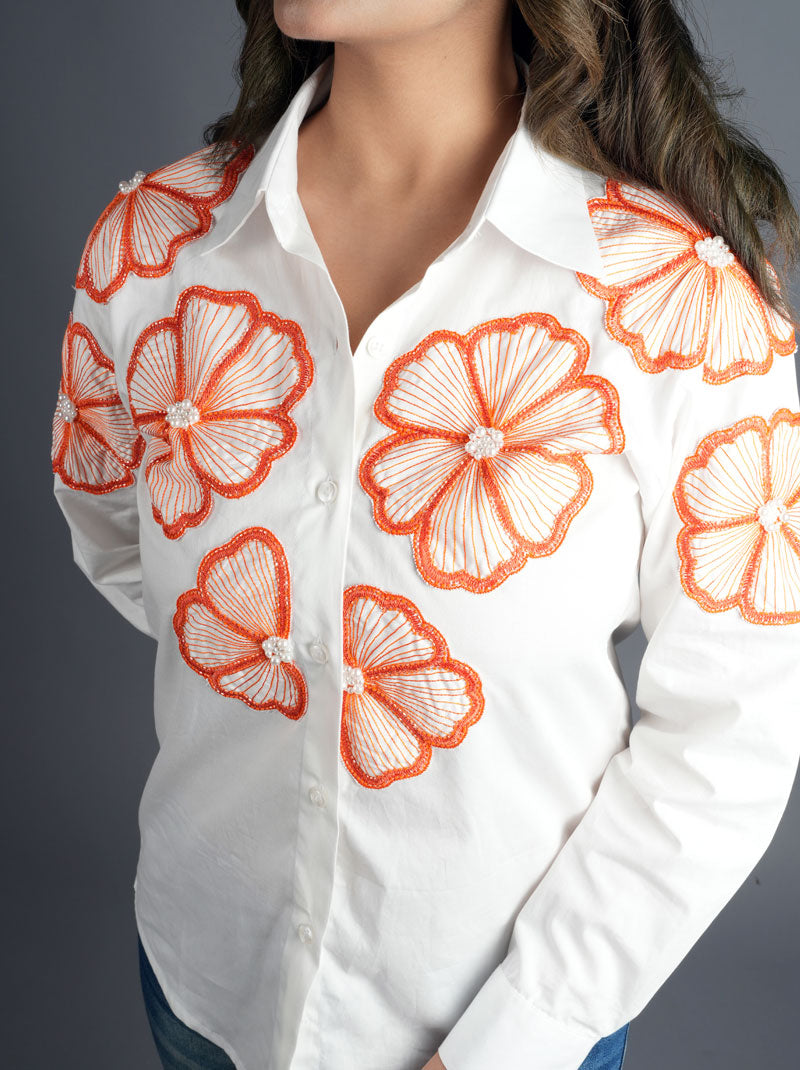 Orange Flower Shirt