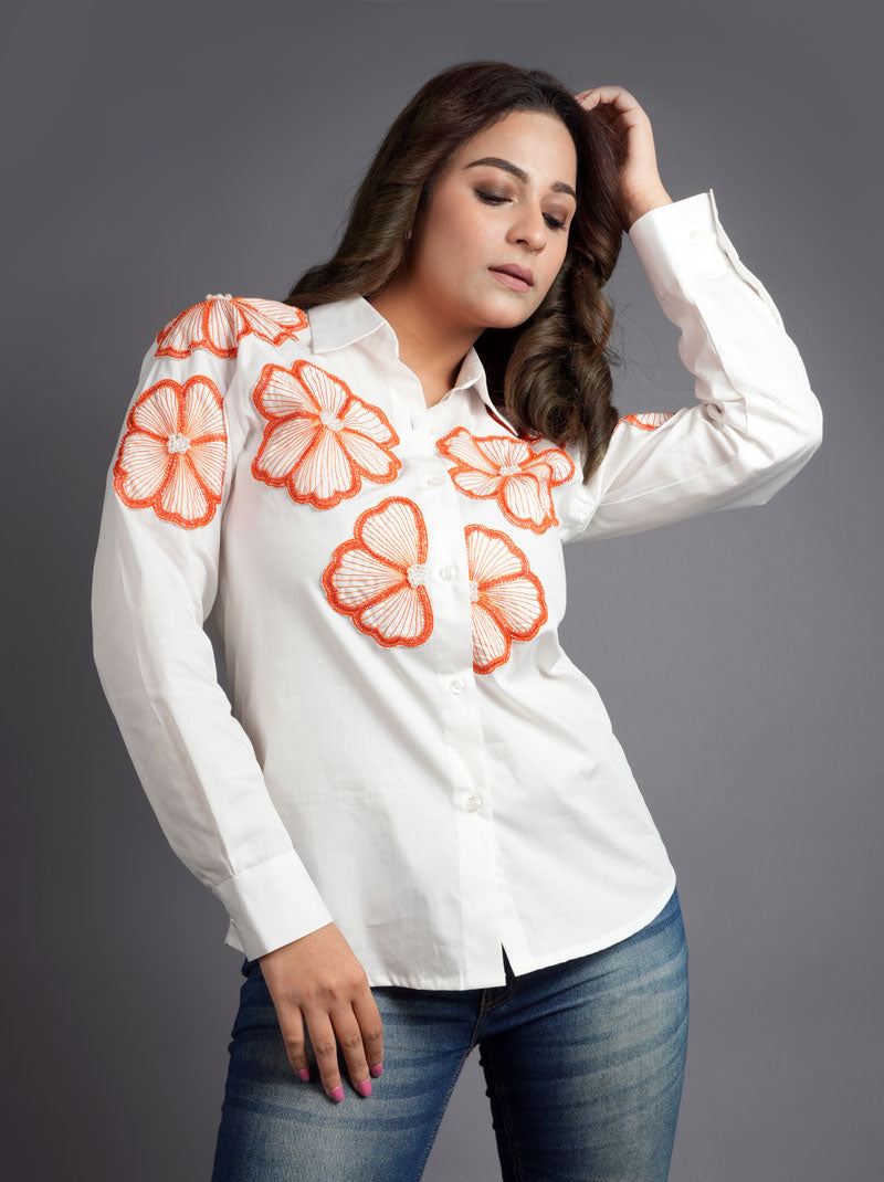 Orange Flower Shirt