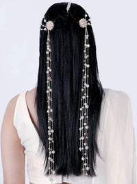 Rivaya Pearl Hair Accessory handcrafted with faux pearls, blush pearl accents, floral detailing and gold tone finish for bridal and festive hairstyles.