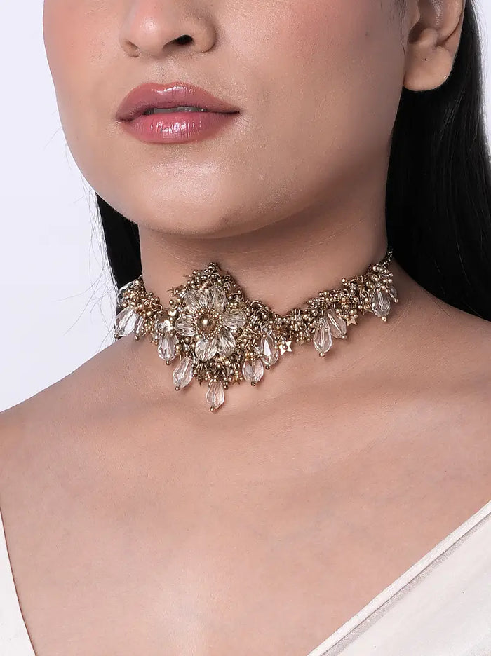 Ruhani Crystal Floral Choker