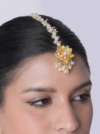 Shubhika Gold Pearl Maangtika