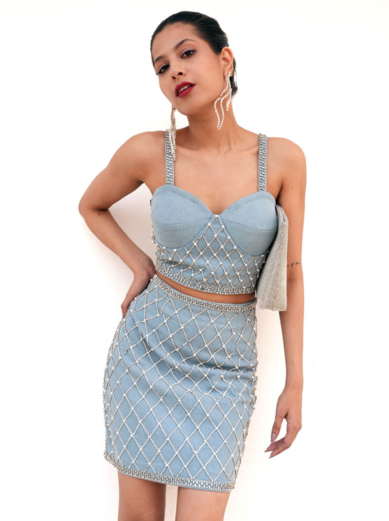 Studded Denim Co-ord