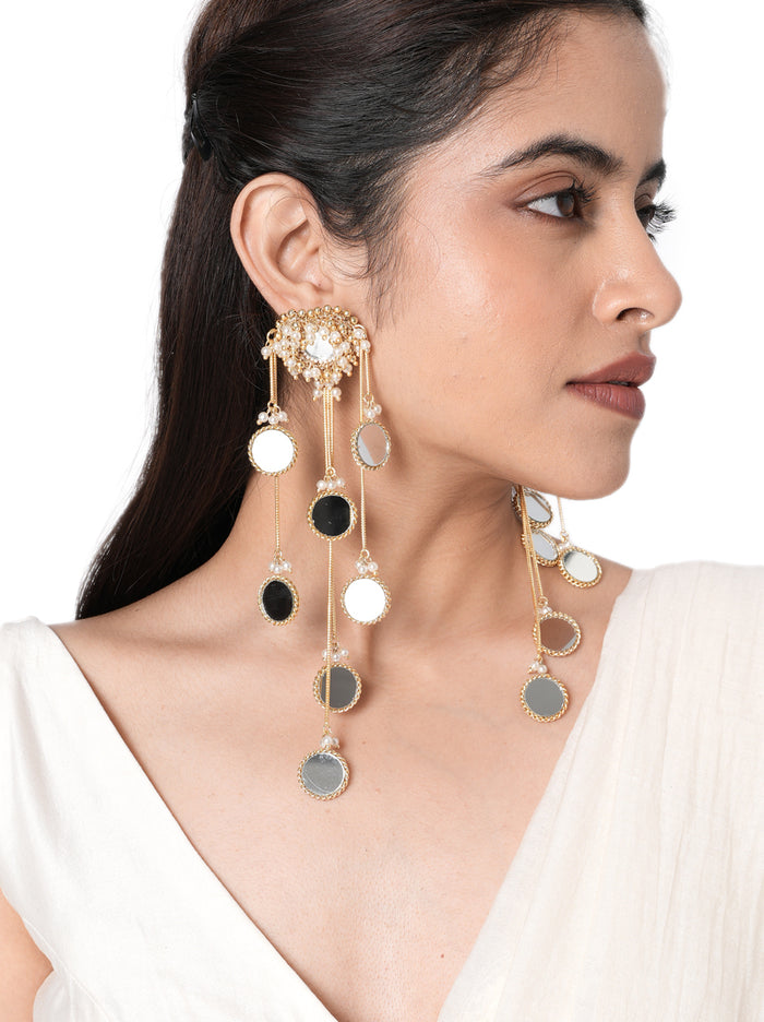 Zaina Mirror Statement Earrings